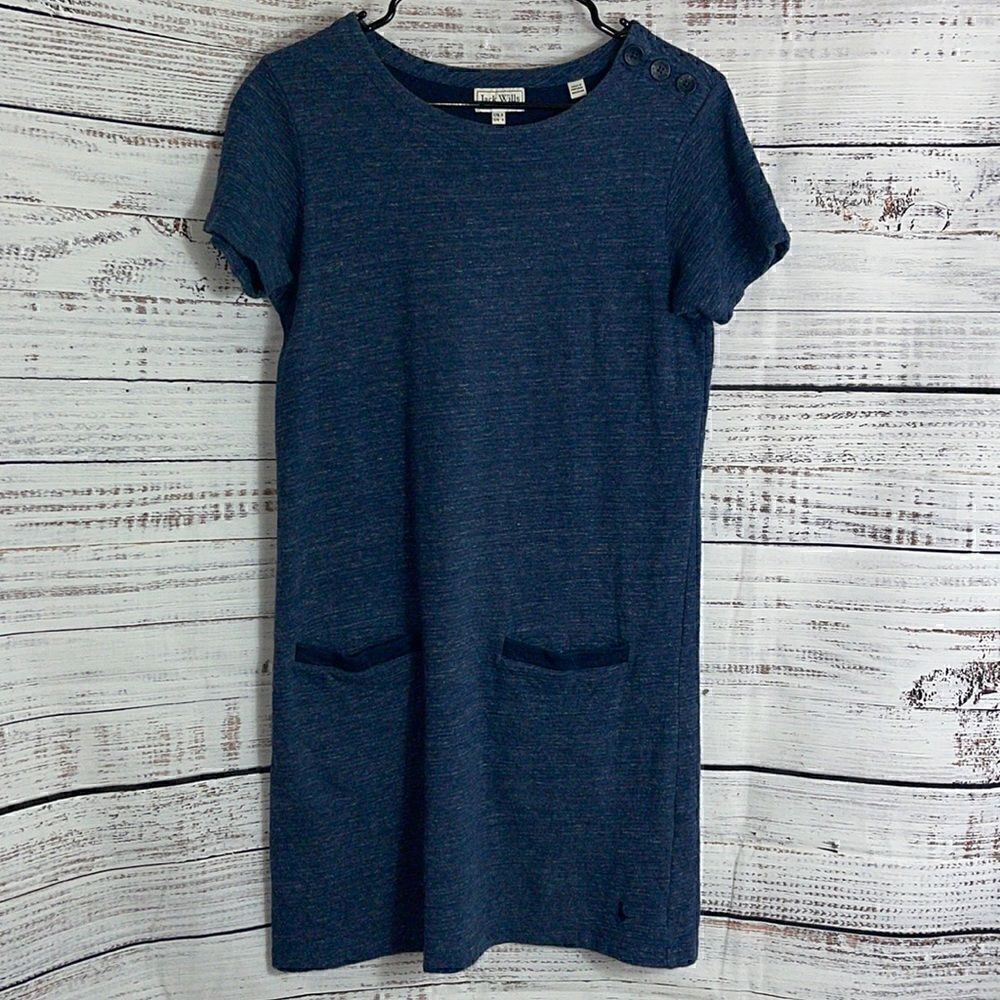 Jack Wills Dress womens Size 4 Acadimia heather blue shoulder button shirt